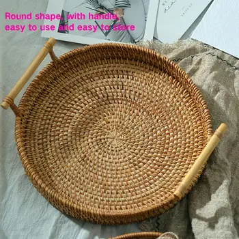 1PCS Handwoven Safe Round Basket with Handle Non-toxic Odorless Eco-friendly Kirchen Wicker Basket Storage Capacity Rattan Tray
1PCS Handwoven Safe Round Basket with Handle Non-toxic Odorless Eco-friendly Kirchen Wicker Basket Storage Capacity Rattan Tray