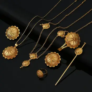 Ethiopian Fashion Pendant Necklaces Earrings Ring Bangles for Womens Eritrean African Bride Wedding Jewelry Gift 
Ethiopian Fashion Pendant Necklaces Earrings Ring Bangles for Womens Eritrean African Bride Wedding Jewelry Gift