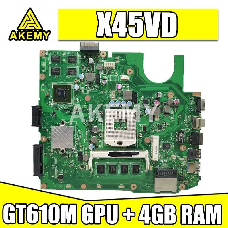 X45VD Laptop Motherboard For ASUS X45V motherboard 100% Tested W/ GT610M GPU + 4GB RAM HM76 SLJ8E | Компьютеры и офис