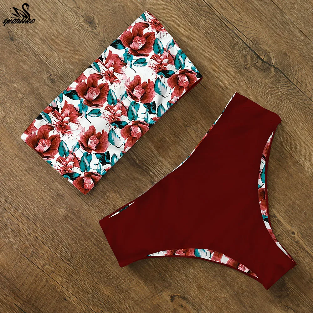 Bikini estampado de cintura alta para mujer, traje de baño de banda cruzado en la espalda, ropa de playa, 2024 Bikini estampado de cintura alta para mujer, traje de baño de banda cruzado en la espalda, ropa de playa, 2024