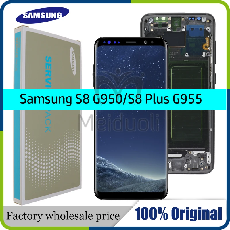 100% ORIGINAL SUPER AMOLED S8 LCD with frame for SAMSUNG Galaxy S8 G950 G950F Display S8 Plus G955 G955F Touch Screen Digitizer
100% ORIGINAL SUPER AMOLED S8 LCD with frame for SAMSUNG Galaxy S8 G950 G950F Display S8 Plus G955 G955F Touch Screen Digitizer