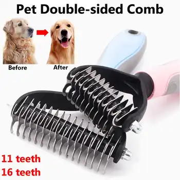 11/16 teeth Pet Grooming Brush Double Sided Shedding and Dematting Undercoat Rake Comb for Dogs and Cats Pet Grooming Tool
11/16 teeth Pet Grooming Brush Double Sided Shedding and Dematting Undercoat Rake Comb for Dogs and Cats Pet Grooming Tool