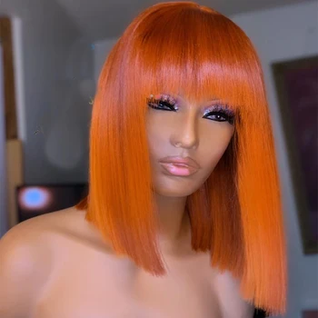 Human Hair Wigs Bob Wig Short Human Hair Wig For Black Women Orange Color Straight Brazilian Bang Wig
Human Hair Wigs Bob Wig Short Human Hair Wig For Black Women Orange Color Straight Brazilian Bang Wig