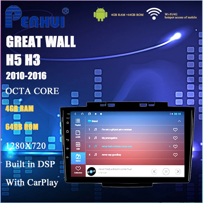 Android Car DVD For Great Wall H3 H5 2010-2016 Car Radio Multimedia Video Player Navigation GPS Android 10.0 Double DIn
Android Car DVD For Great Wall H3 H5 2010-2016 Car Radio Multimedia Video Player Navigation GPS Android 10.0 Double DIn