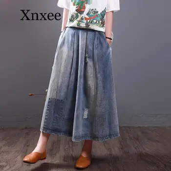 Plus Size A-line Denim Long Skirts Women Oversized Vintage Female Art Loose Ankle Length Long Jeans winter spring blue large
Plus Size A-line Denim Long Skirts Women Oversized Vintage Female Art Loose Ankle Length Long Jeans winter spring blue large