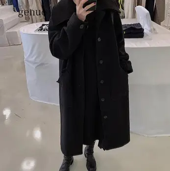 Women Coat Winter Long Sleeve Warm Black Woolen Blends Female Elegant Breasted Woolen Long Coat Oversize Plus Size
Women Coat Winter Long Sleeve Warm Black Woolen Blends Female Elegant Breasted Woolen Long Coat Oversize Plus Size