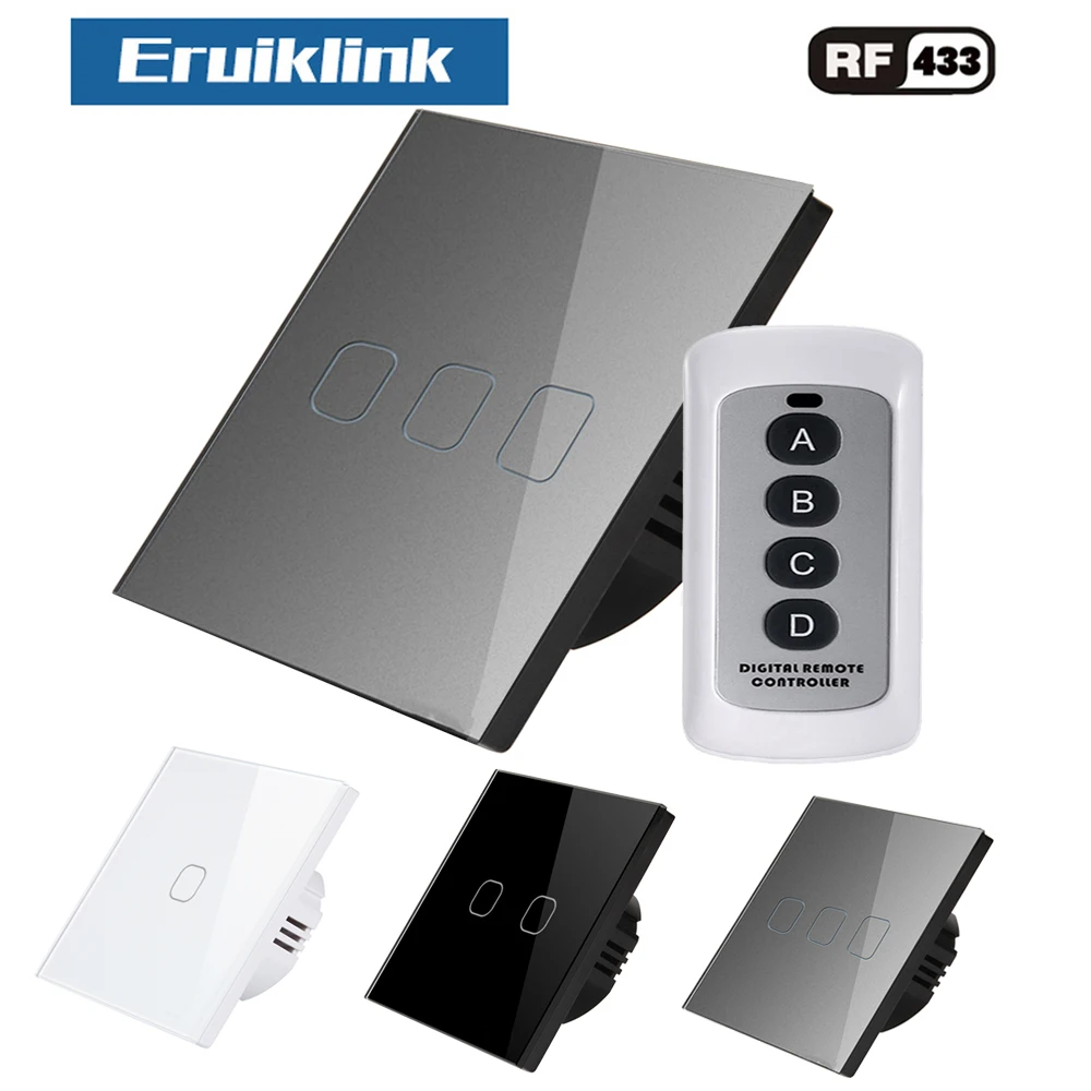 Eruiklink 1/2/3Gang 1 way remote control switch, EU/UK standard wall light touch switch for remote touch switches For Smart Home
Eruiklink 1/2/3Gang 1 way remote control switch, EU/UK standard wall light touch switch for remote touch switches For Smart Home