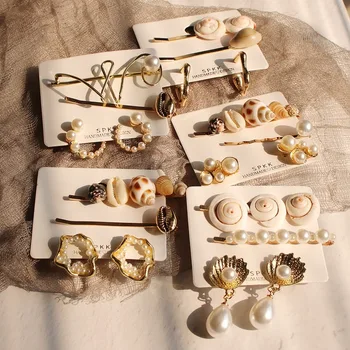 New 3Pcs/Set Pearl Shell Hair Clip Earrings Beach Vacation Hair Jewelry Fashion Starfish Hairpins for Women Valentine's Day Gift
New 3Pcs/Set Pearl Shell Hair Clip Earrings Beach Vacation Hair Jewelry Fashion Starfish Hairpins for Women Valentine's Day Gift