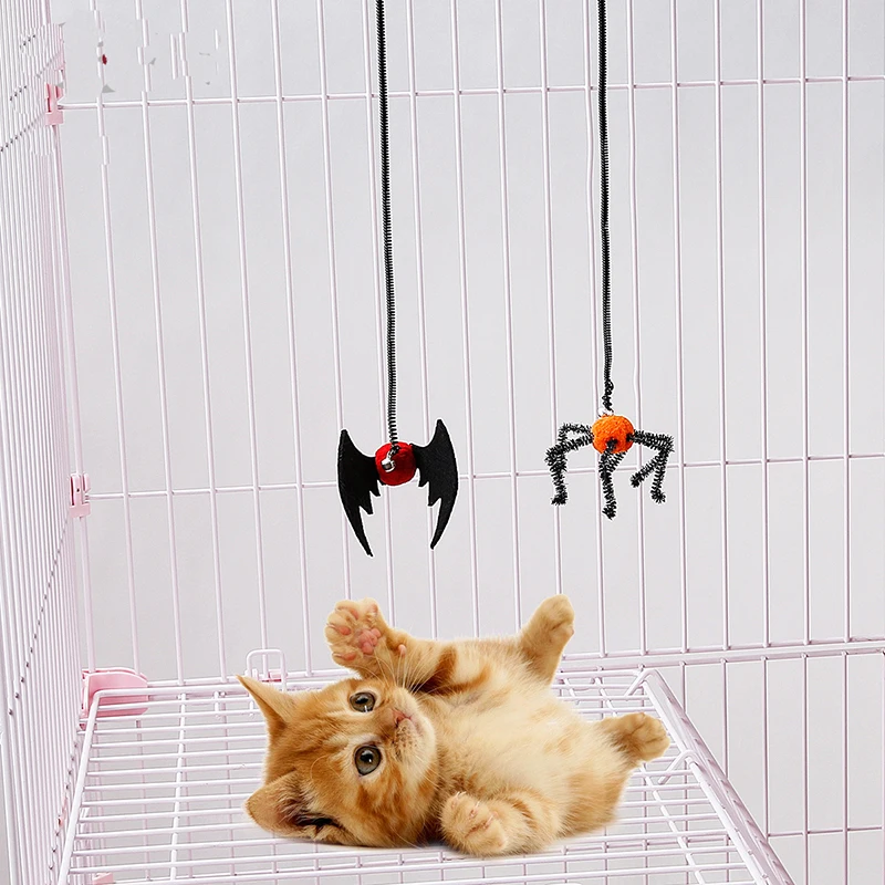Funny Halloween Cat Dog Toy Pet Small Bell Colorful Spring Playing Rope Emulation Bat Spider Finger Tease Cat Toys
Funny Halloween Cat Dog Toy Pet Small Bell Colorful Spring Playing Rope Emulation Bat Spider Finger Tease Cat Toys