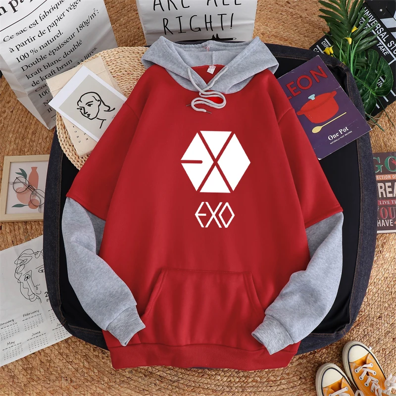 EXO Graphics Print Pullover Hoodies EXO Graphics Print Pullover Hoodies