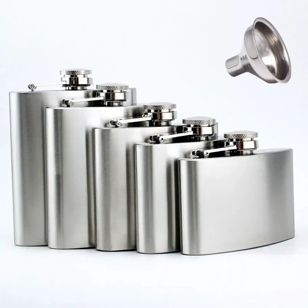 Hip Flask 1~18oz Stainless Steel Whiskey Liquor Screw Cap&Funnel Russian Style Outdoor Travel Light Personalized Vodka Flagon
Hip Flask 1~18oz Stainless Steel Whiskey Liquor Screw Cap&Funnel Russian Style Outdoor Travel Light Personalized Vodka Flagon