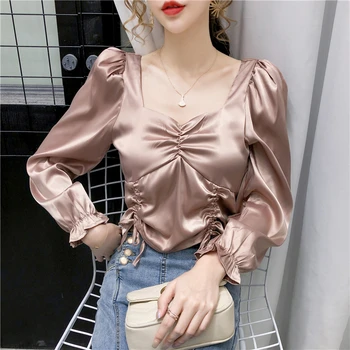 COIGARSAM blouse women New Spring Puff Sleeve blusas womens tops and blouses White Champagne Powder 1006
COIGARSAM blouse women New Spring Puff Sleeve blusas womens tops and blouses White Champagne Powder 1006