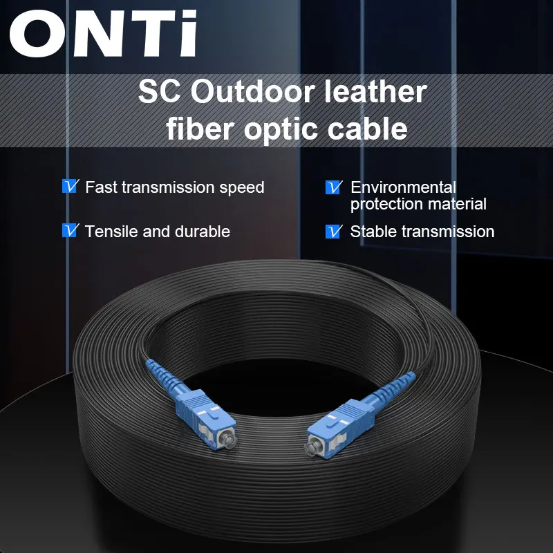 ONTi SC UPC to SC UPC Fiber Optic Drop Cable Single Mode Simplex 2.0mm Outdoor Fiber Optic Patch Cord Optical Patch Cable
ONTi SC UPC to SC UPC Fiber Optic Drop Cable Single Mode Simplex 2.0mm Outdoor Fiber Optic Patch Cord Optical Patch Cable