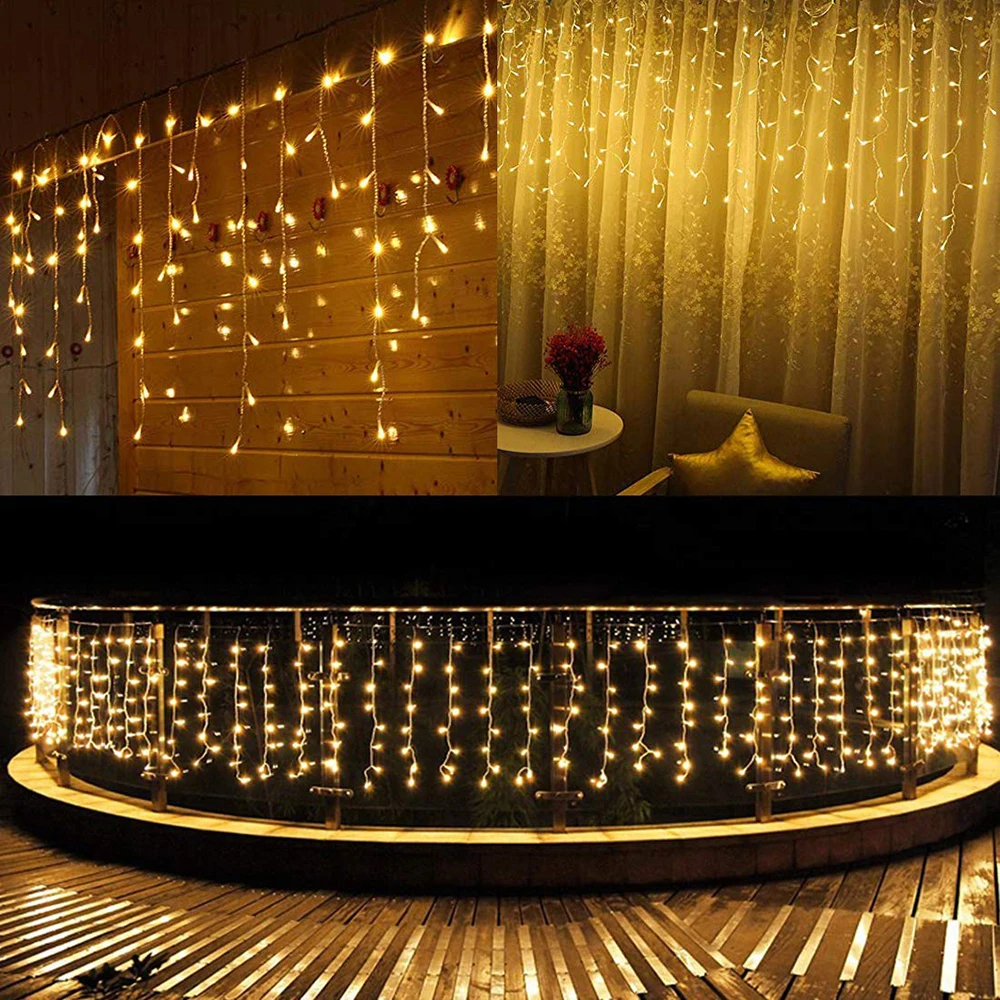 3.5M 5M Christmas Garland LED Curtain Icicle String Light Droop 0.4-0.8m Indoor Outdoor Party Garden window Decorative Light
3.5M 5M Christmas Garland LED Curtain Icicle String Light Droop 0.4-0.8m Indoor Outdoor Party Garden window Decorative Light