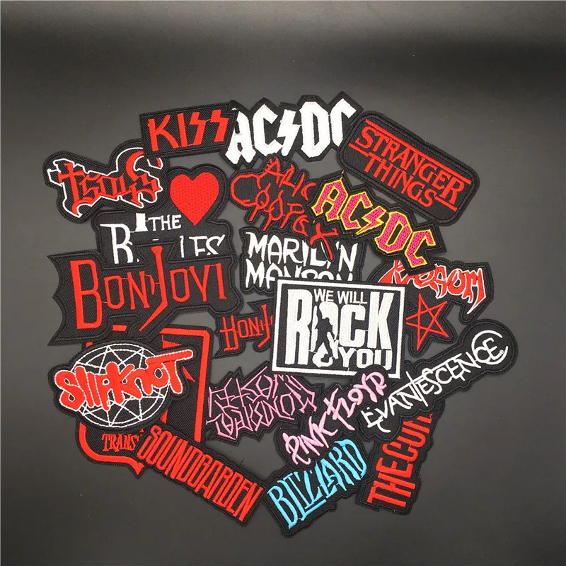 20PCS/Lot Classic Music Metal Rock Band Patches Embroidered Iron Patches for Clothes Stickers Sweing On Jeans jacket
20PCS/Lot Classic Music Metal Rock Band Patches Embroidered Iron Patches for Clothes Stickers Sweing On Jeans jacket