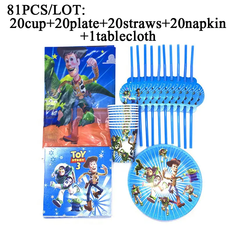 81PCS Disney Buzz Light Year Theme Toy Story Party Supplies Decor Disposable Tableware Set Cup Plate Tablecloth Plastic Straws
81PCS Disney Buzz Light Year Theme Toy Story Party Supplies Decor Disposable Tableware Set Cup Plate Tablecloth Plastic Straws