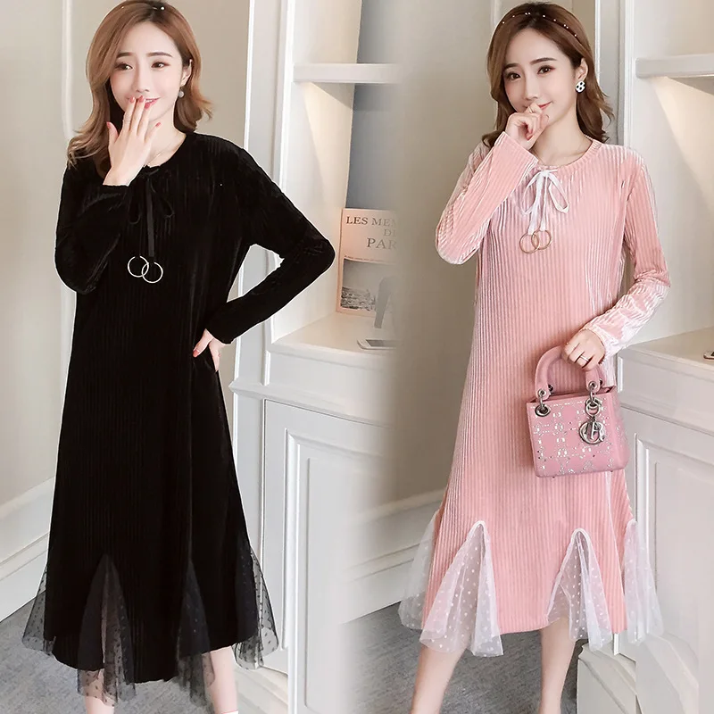 2018 Autumn New Style Maternity Clothes Mid-length Gauze Fishtail Velvet Lactation Garment Dress
2018 Autumn New Style Maternity Clothes Mid-length Gauze Fishtail Velvet Lactation Garment Dress