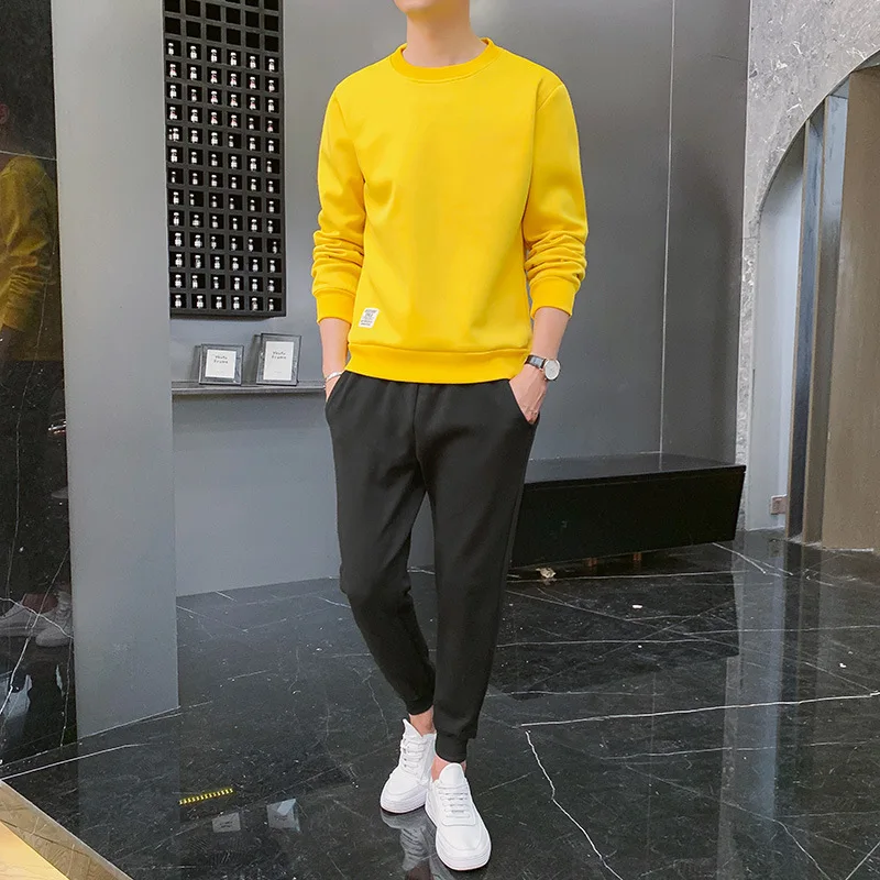 2020 New Style Autumn Clothing Korean-style Trend Loose-Fit Solid Color Long Sleeve Pullover Hoodie Suit Men's Sports Casual Two
2020 New Style Autumn Clothing Korean-style Trend Loose-Fit Solid Color Long Sleeve Pullover Hoodie Suit Men's Sports Casual Two