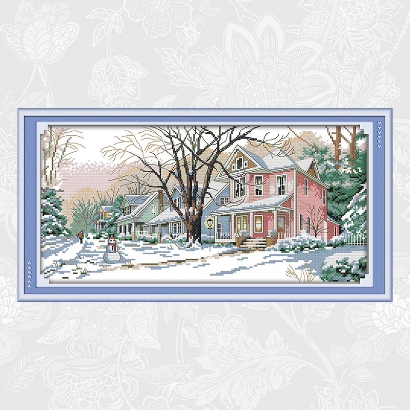 Winter Street Counted Cross-Stitch 11CT 14CT Printed On Canvas Cross Stitch Kits Handwork Beginner Embroidery Home Decor
Winter Street Counted Cross-Stitch 11CT 14CT Printed On Canvas Cross Stitch Kits Handwork Beginner Embroidery Home Decor