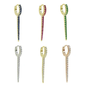 micro pave 5A cubic zirconia white green blue red cubic zirconia cz long spikes rivet european hoop women earring
micro pave 5A cubic zirconia white green blue red cubic zirconia cz long spikes rivet european hoop women earring