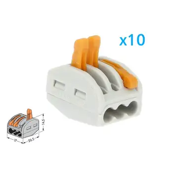 LEDLUX CL0033 10 spring clamp with 3 levers connectors terminals conductor cable electrical wire high Riutilizabile SECU
LEDLUX CL0033 10 spring clamp with 3 levers connectors terminals conductor cable electrical wire high Riutilizabile SECU