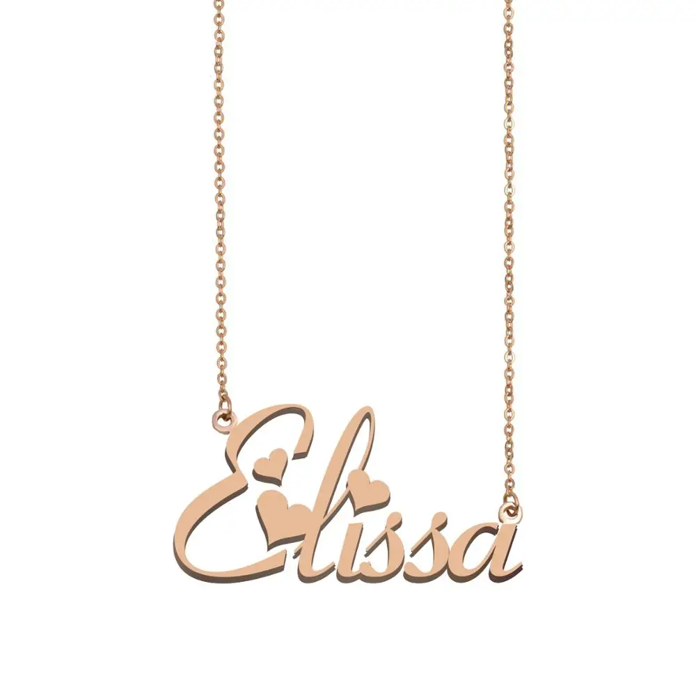 

Elissa Name Necklace Custom Nameplate Pendant for Women Girls Best Friends Birthday Wedding Christmas Mother Days Gift