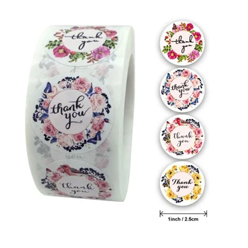 500pcs/roll 1inch 4 Designs Floral Thank You Stickers For Wedding, Birthday, Business Gift Decoration Package Stationery Sticker
500pcs/roll 1inch 4 Designs Floral Thank You Stickers For Wedding, Birthday, Business Gift Decoration Package Stationery Sticker