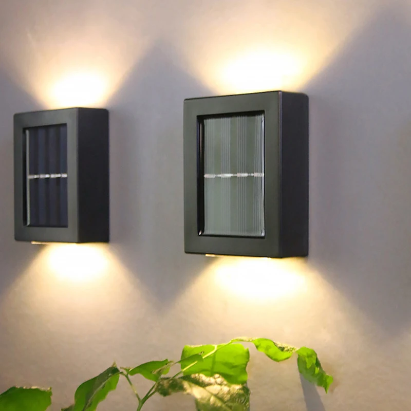 2Pcs LED Solar Lamp Outdoor Waterproof Garden Wall Lamp Intelligent Light Sensor for Garden Yard Path Lamp герлянда светодиодная