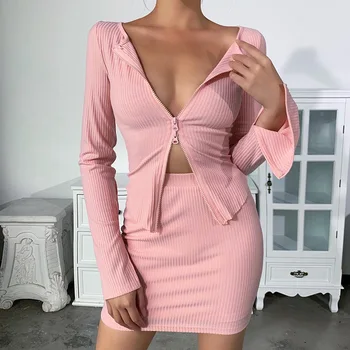 Ribbed Knitted Double Zipper 2 Piece Set Women Tracksuit Co-ord Set Long Sleeve Mini Skirts Matching Set Two Piece Outfits
Ribbed Knitted Double Zipper 2 Piece Set Women Tracksuit Co-ord Set Long Sleeve Mini Skirts Matching Set Two Piece Outfits