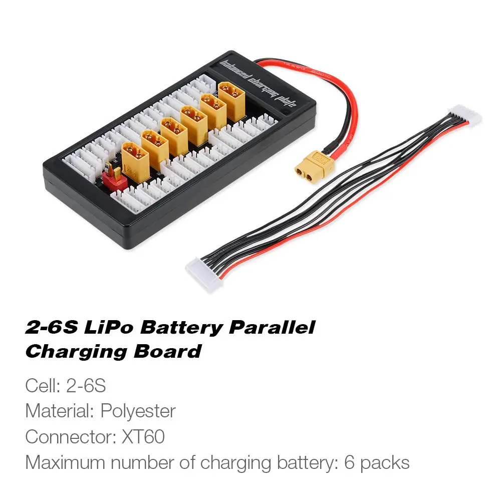 2-6S LiPo Battery Parallel Charging Adapter Board XT60 Plug Balance Plate for Imax B6 B6AC High Performance
2-6S LiPo Battery Parallel Charging Adapter Board XT60 Plug Balance Plate for Imax B6 B6AC High Performance