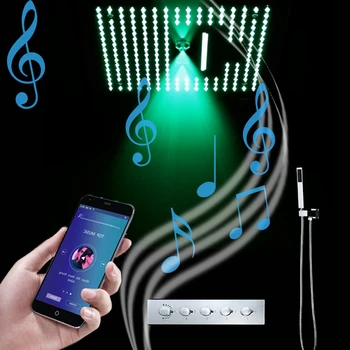 Bluetooth Music Bathroom Shower Set LED Shower Head Rainfall Waterfall Thermostatic Shower System Faucet Water Mixer Massage SPA
Bluetooth Music Bathroom Shower Set LED Shower Head Rainfall Waterfall Thermostatic Shower System Faucet Water Mixer Massage SPA