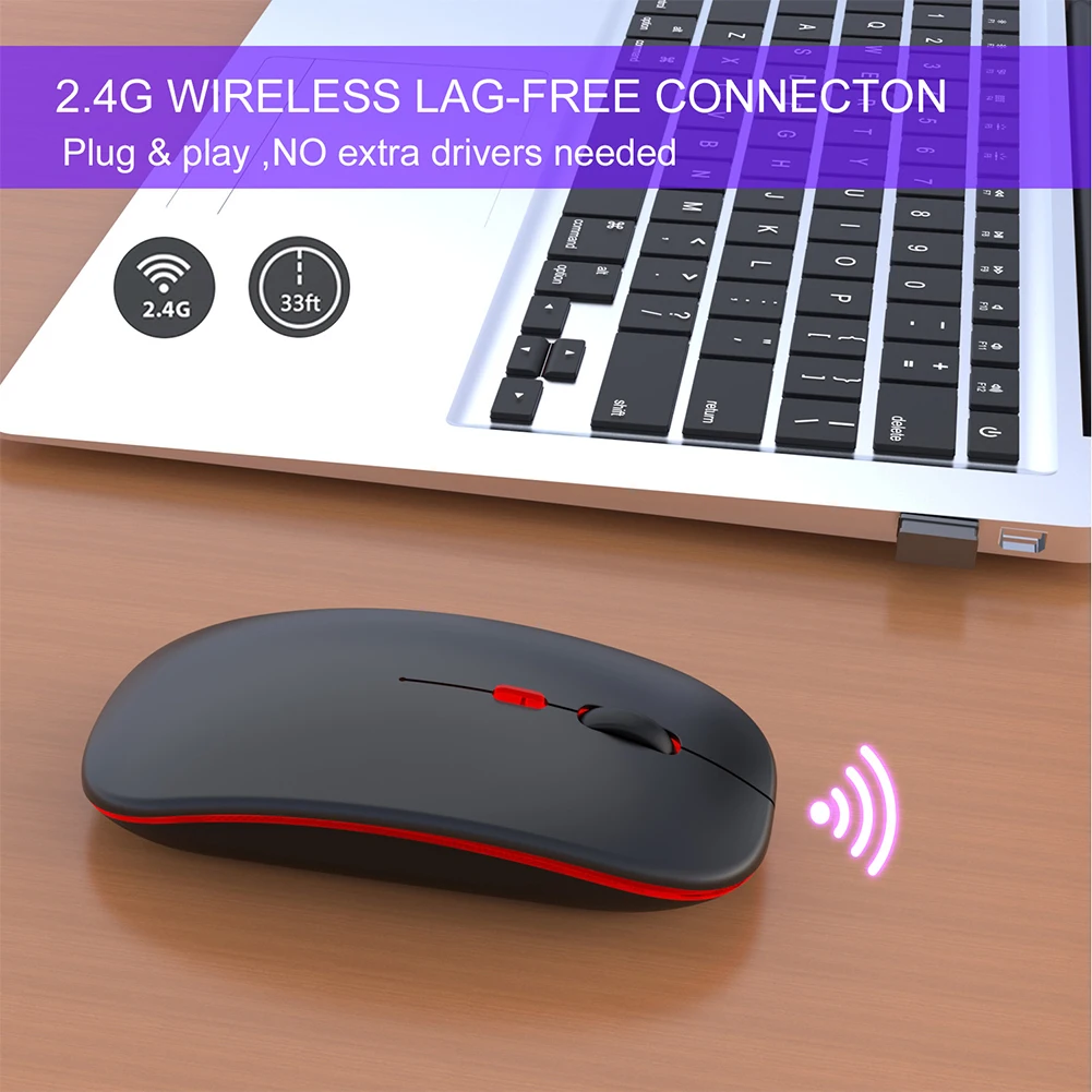 Desktop PC USB Receiver Notebook Optical 2.4GHz Ultra Thin 1600dpi Colorful Lighting Wireless Mouse For Laptop Rechargeable
Desktop PC USB Receiver Notebook Optical 2.4GHz Ultra Thin 1600dpi Colorful Lighting Wireless Mouse For Laptop Rechargeable