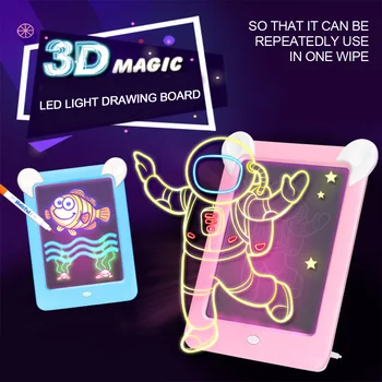 Magic 3D Drawing Pad Light Effects Puzzle Board 3D Sketchpad Tablet Creative Kids Pen Gift LEDs Lights Glow Art Drawing Toys
Magic 3D Drawing Pad Light Effects Puzzle Board 3D Sketchpad Tablet Creative Kids Pen Gift LEDs Lights Glow Art Drawing Toys
