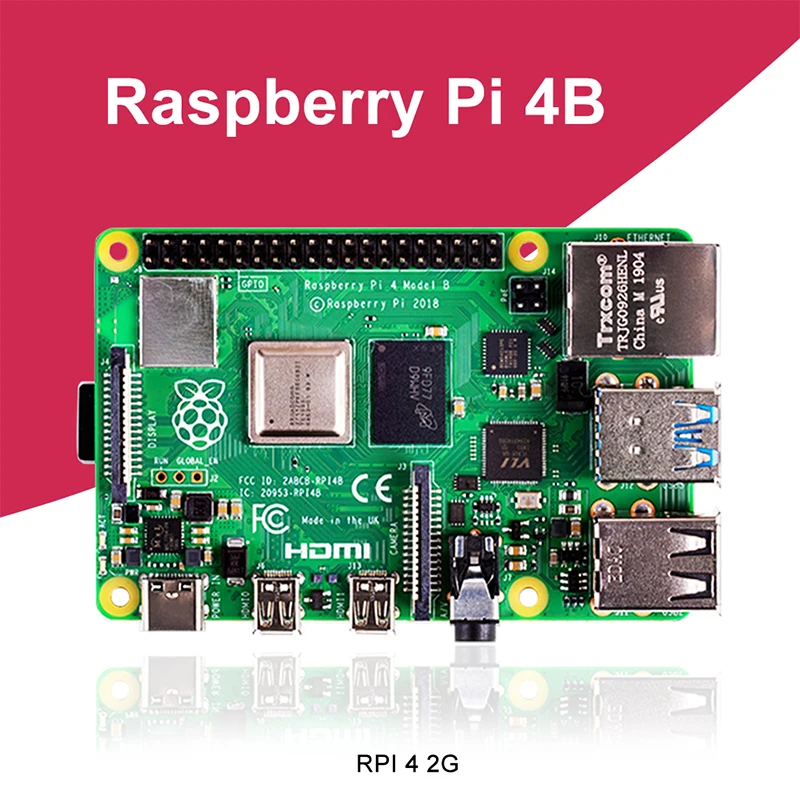 Микрокомпьютер Raspberry Pi 4 Model B BCM2711 2 Гб ОЗУ четырехъядерный Cortex-A72 ARM v8 1 5 ГГц