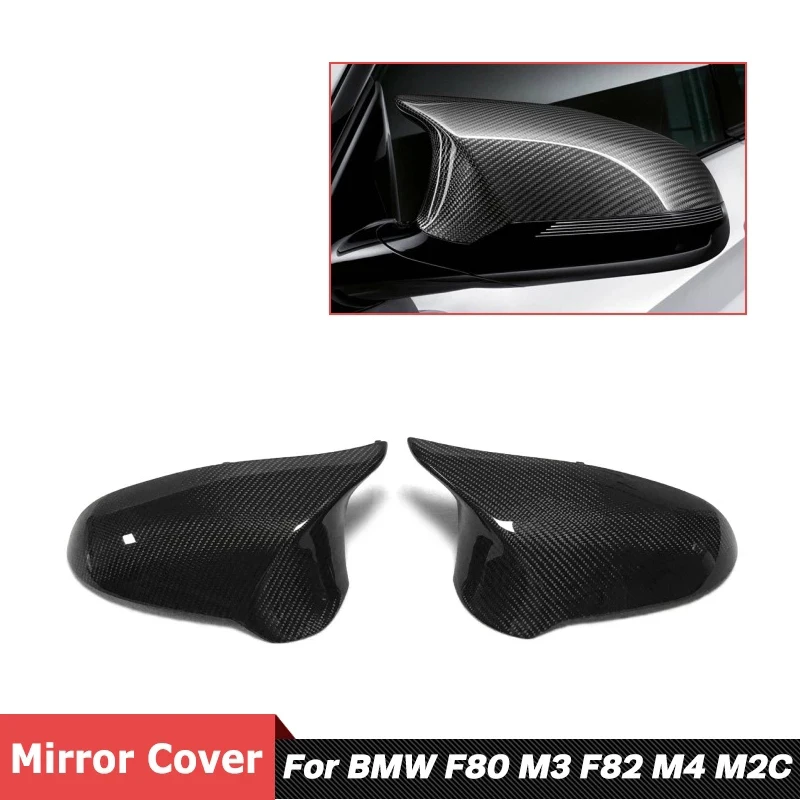 

LHD RHD 1 Pair Replacemet Style Real Carbon Fiber Material Rear View Mirror Cover For BMW F80 M3 F82 M4 M2C Tuning