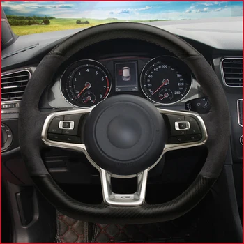 MEWANT Black PU Carbon Fiber Car Steering Wheel Cover for Volkswagen Golf 7 GTI Golf R MK7 VW Polo GTI Scirocco
MEWANT Black PU Carbon Fiber Car Steering Wheel Cover for Volkswagen Golf 7 GTI Golf R MK7 VW Polo GTI Scirocco