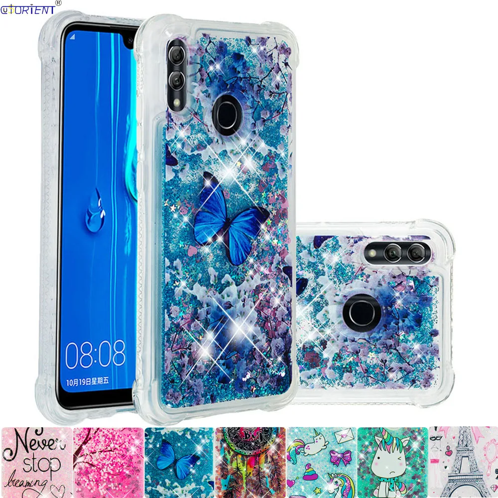 Блестящий динамический Жидкий чехол для Huawei Honor 10 Lite P Smart 2019 милый мягкий
