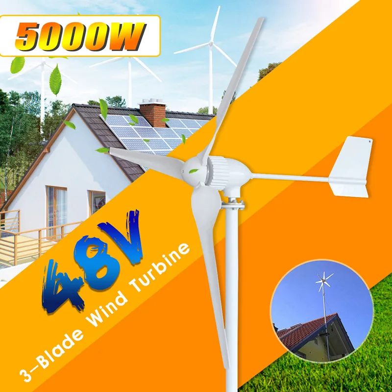 5000W 48V Wind Generator 3 Blade Wind Turbines Horizontal Home Powers Windmill Energy Turbines Charge
5000W 48V Wind Generator 3 Blade Wind Turbines Horizontal Home Powers Windmill Energy Turbines Charge