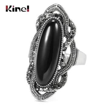 Kinel Top Quality Bohemian Black Stone Ring Silver Color Mosaic AAA Gray Crystal Big Oval Rings For Women Vintage Jewelry
Kinel Top Quality Bohemian Black Stone Ring Silver Color Mosaic AAA Gray Crystal Big Oval Rings For Women Vintage Jewelry