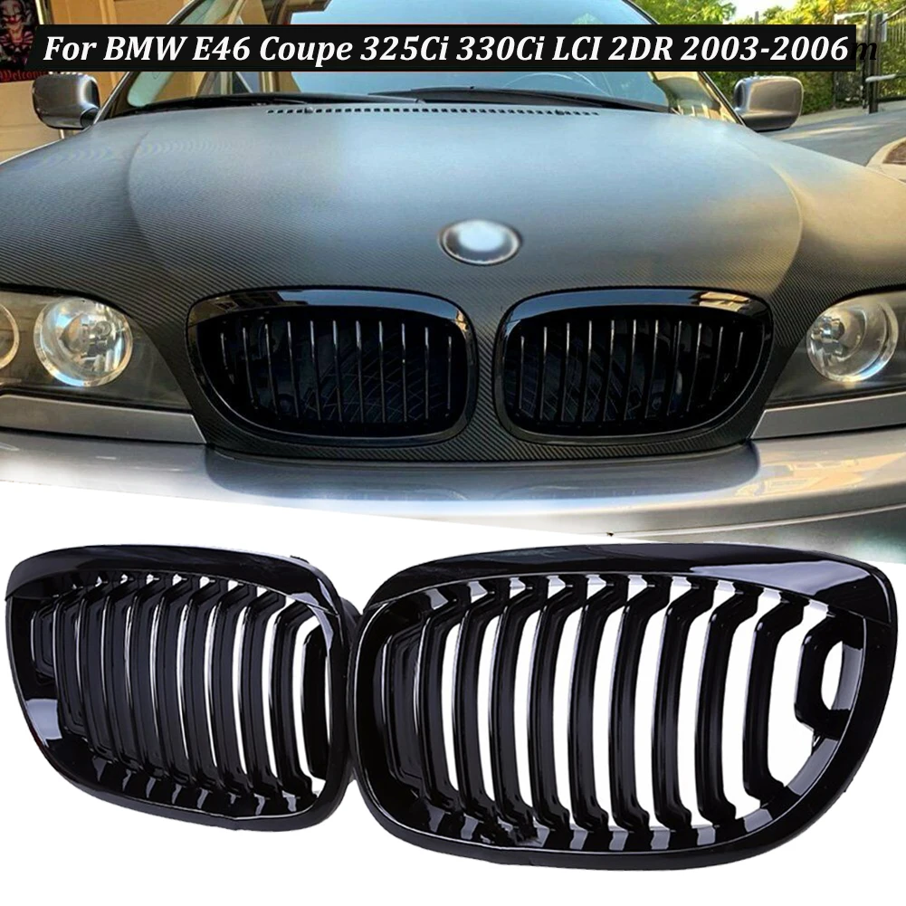 2PCS Gloss Black Front Kidney Grill for BMW E46 Coupe 325Ci 330Ci LCI 2DR 2003-2006 L+R Sides
2PCS Gloss Black Front Kidney Grill for BMW E46 Coupe 325Ci 330Ci LCI 2DR 2003-2006 L+R Sides