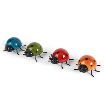 4 PCS Home Craft Gifts Wall Decoration Iron Art Wall Hanging Decoration Garden Art, Ladybug 
4 PCS Home Craft Gifts Wall Decoration Iron Art Wall Hanging Decoration Garden Art, Ladybug