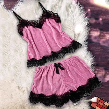 2020 New Women Casual Loose Sleeveless Nightgown Sexy Lingerie Camisole Bow Shorts V-Neck Tops Velvet Pajamas Sleepwear #0942
2020 New Women Casual Loose Sleeveless Nightgown Sexy Lingerie Camisole Bow Shorts V-Neck Tops Velvet Pajamas Sleepwear #0942