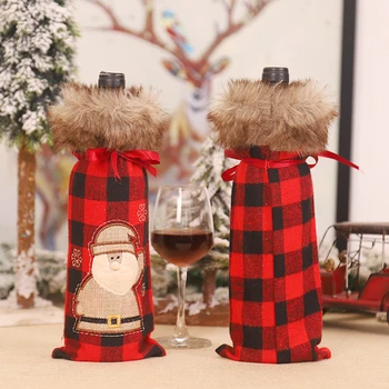Linen Wine Bottle Cover Linen Wool Collar Champagne Bottle Bags Gift Candy Bag for Banquet Party Holiday Christmas Decor
Linen Wine Bottle Cover Linen Wool Collar Champagne Bottle Bags Gift Candy Bag for Banquet Party Holiday Christmas Decor