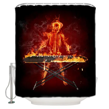 Skull Flame Red Piano Pattern Shower Curtains Polyester Fabric Waterproof Bath Curtain
Skull Flame Red Piano Pattern Shower Curtains Polyester Fabric Waterproof Bath Curtain
