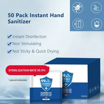 50 Packs Travel Portable Hand Sanitizer Gel Liquid Disposable Instant Antibacterial Hand Sanitizer With Alcohol Disinfectant Gel 
50 Packs Travel Portable Hand Sanitizer Gel Liquid Disposable Instant Antibacterial Hand Sanitizer With Alcohol Disinfectant Gel