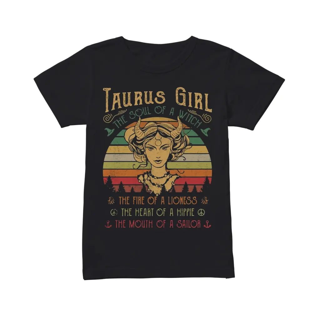 Фото Летняя мужская футболка с короткими рукавами и принтом закат Таурус для девочек