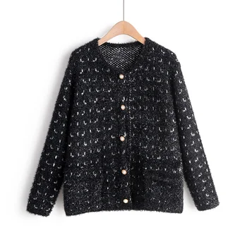 2019 Korean Style Mohair Women Sweater Jacket Autumn Knitted Casual Jumper O-neck Long Sleeve Pockets Single Breasted Outwear 
2019 Korean Style Mohair Women Sweater Jacket Autumn Knitted Casual Jumper O-neck Long Sleeve Pockets Single Breasted Outwear