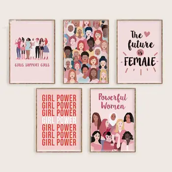 

Feminist Nursery Art Women Power Hand Wall Art Canvas Painting Prints Girls Gift Modern Pictures Living Room Bedroom Wall Poster