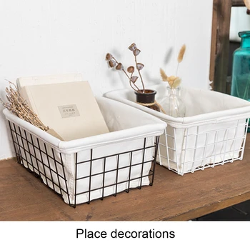 Iron Art Wire Wrought Storage Basket With Lining Cloth Metal Frame Organizer Books Holder Bathroom Kitchen Sundries Container
Iron Art Wire Wrought Storage Basket With Lining Cloth Metal Frame Organizer Books Holder Bathroom Kitchen Sundries Container