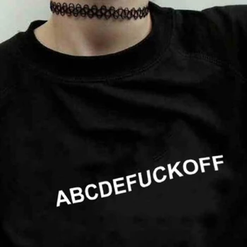 New ABCDEFUCKOFF T-Shirt Funny Letters Printed T Shirts Women Summer Fashion Short Sleeve Hipster Tumblr Tshirt Graphic Shirts
New ABCDEFUCKOFF T-Shirt Funny Letters Printed T Shirts Women Summer Fashion Short Sleeve Hipster Tumblr Tshirt Graphic Shirts